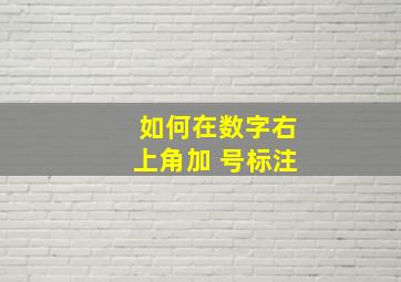 如何在数字右上角加 号标注